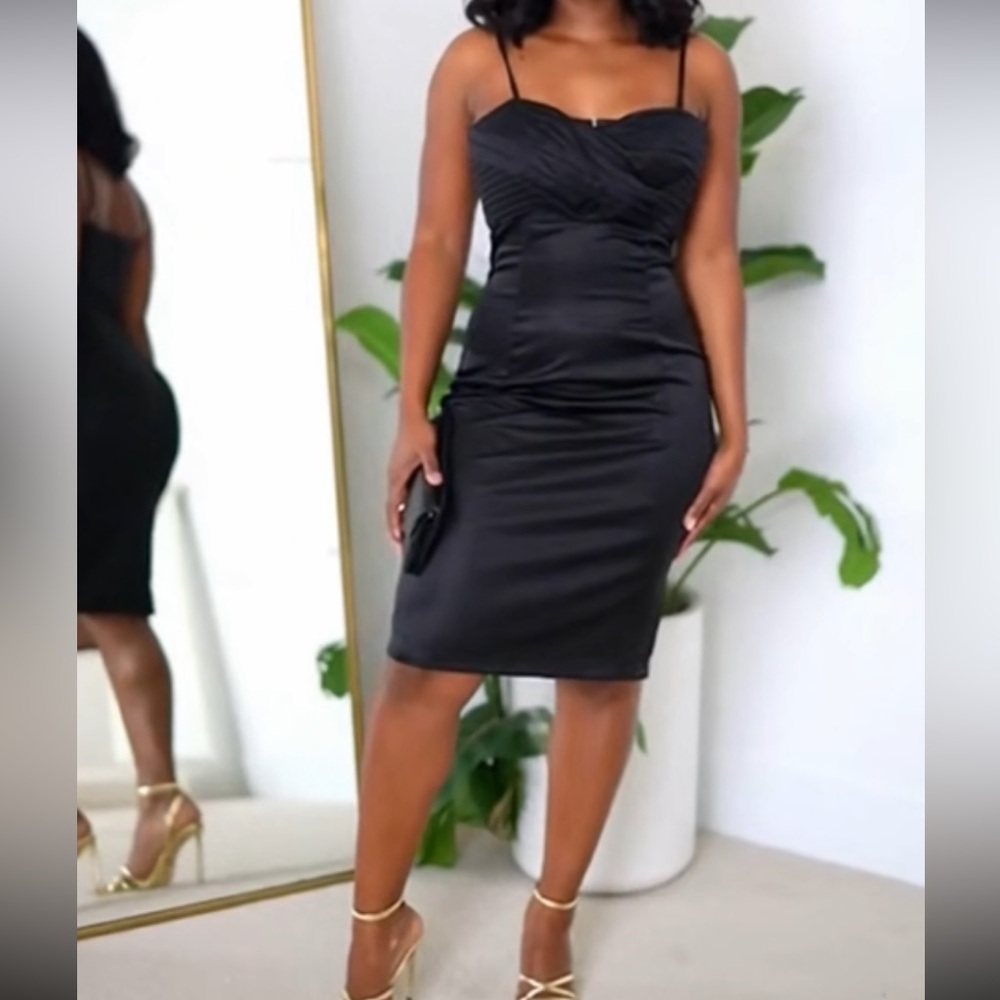 NWT Satin Black Dress